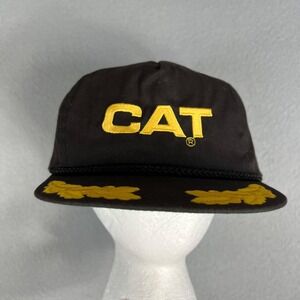 VTG CAT Caterpillar‎ Strapback Hat Black USA 1990s Michigan CAT Collector Series